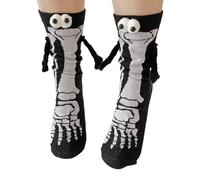 Generisch Chaussettes en os, chaussettes squelette d'Halloween - Chaussettes festives effrayantes saisonnières pour adultes, adolescents, enfants, couples et familles