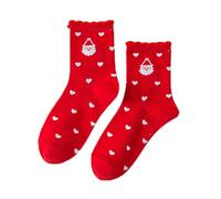 Generisch Chaussettes Filles 25-27 Impression Coupe-vent, Chaussettes Tubes Moyennes, Chaussettes Longues en Coton Garçon Hiver, rouge, taille unique