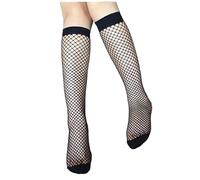Generisch Chaussettes noires 43 46 et femmes, 1 paire de bas résille, chaussettes montantes jusqu'aux genoux, bas serrés et fins Stay-Up Bas autofixants pour homme, Noir , taille unique