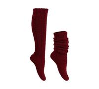 Generisch Chaussettes noires chaudes pour femmes Chaussettes épaisses d'hiver extra et lune et hiver chaud pour la maison bas de contention 40 deniers, rouge, taille unique