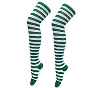 Generisch Chaussettes noires longues chaussettes au-dessus du genou chaussettes chaussettes hautes chaussettes longues rayées chaussettes noires bleues, Vert armée., taille unique