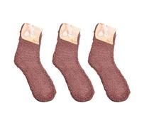 Generisch Chaussettes pantoufles moelleuses et confortables pour femme - Chaudes et douces - En peluche - Pour l'hiver - Chaussettes de nuit - Chaussettes de bande dessinée - Pour homme (cafee, taille