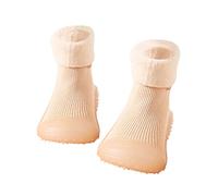 Generisch Chaussettes pour bébé - Semelles souples - Printemps et hiver - Randonnée - Éducation précoce - Raquettes à neige - Chaussettes unies - Survêtement pour tout-petit, beige, 25