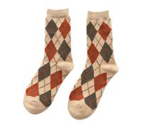 Generisch Chaussettes pour femme de style collège pour la saison fraîche - Chaussettes mi-longues - Matière douce et chaude avec motif classique - Idéales pour l'hiver, kaki, taille unique