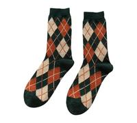 Generisch Chaussettes pour femme de style collège pour la saison fraîche - Chaussettes mi-longues - Matière douce et chaude avec motif classique - Idéales pour l'hiver, vert, taille unique