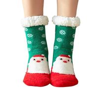 Generisch Chaussettes pour femme en coton, chaussettes de Noël chaudes pour homme, pour l'hiver, pour bébé fille, lit de sommeil avec couverture chaude non plugged pour dortoir, vert, taille unique