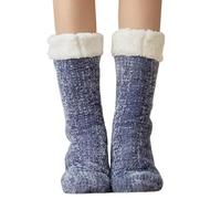 Generisch Chaussettes pour femme en coton, chaussettes de Noël chaudes pour homme, pour l'hiver, pour bébé fille, lit de sommeil avec couverture chaude non plugged pour dortoir, bleu, taille unique