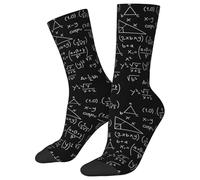 Generisch Chaussettes unisexes à motifs avec imprimé intégral et motif inscriptible - Chaussettes colorées avec formules mathématiques et design à rayures - Chaussettes amusantes pour le quotidien et