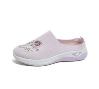 Generisch Chaussons confortables pour femme avec dessus en maille respirante, semelle intérieure douce, mousse à mémoire de forme pour pédicure, idéales pour les journées détendues, Rose, 37 EU