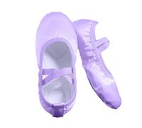Generisch Chaussons de danse avec semelle en cuir fendu pour enfants et adultes, Violet clair, 21 EU