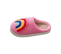 Generisch Chaussons d'hiver arc-en-ciel pour garçon en tissu serviette Caractéristiques antidérapantes Chaussures intérieures confortables pour les enfants de 2 à 11 ans, Rouge (03), 34 EU