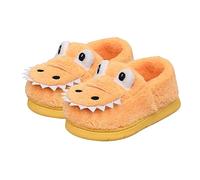 Generisch Chaussons d'hiver chauds en peluche mignon dinosaure chambre maison chaussures d'intérieur chaussons filles 32, jaune, 23.5 EU