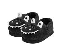 Generisch Chaussons d'hiver chauds en peluche mignon dinosaure chambre maison chaussures d'intérieur chaussons filles 32, Noir , 25 EU
