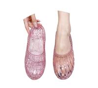 Generisch Chaussons d'hiver chauds pour femme - En gelée - Transparent - Talon bas - Cristaux - Mode Slides - Décontractées - Pour l'extérieur et l'intérieur, Rose, 40 EU