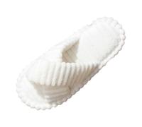 Generisch Chaussons d'hiver confortables pour femme - Pour l'intérieur et l'extérieur - En polaire douce - Avec semelle - Chaussures confortables pour la maison, Blanc., 39 EU