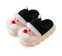 Generisch Chaussons d'hiver pour bébé fille garçon fille Noël mignon chaud doux antidérapant Bush mousse à mémoire de forme Chaussons pour femme Chaussons d'hiver modernes, Noir , 26 EU