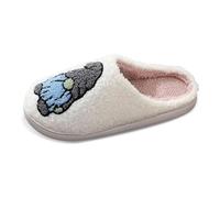 Generisch Chaussons d'hiver pour femme - Impression de Noël - Chaudes et confortables - Avec semelle antidérapante - Pantoufles douillettes pour les fêtes et les tendances de la maison