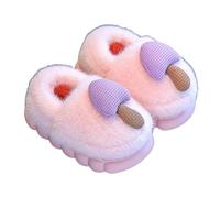 Generisch Chaussons d'hiver pour fille - Chaussures chaudes pour enfants - Confortables - Intérieur et extérieur - Doublure en polaire douce - Bottines pour enfants avec couvre-talon, Rose clair, 39