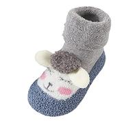 Generisch Chaussons d'intérieur pour bébé - Chaussons mignons et chauds pour nourrissons - Chaussons d'hiver doublés, gris, 26 EU