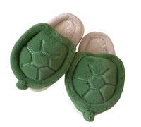 Generisch Chaussons doux en laine synthétique à mémoire de forme avec motif hérisson pour l'hiver à la maison, confortables et chauds pour plus de confort, vert, 39 EU