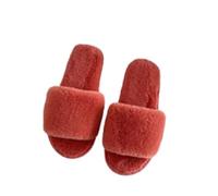 Generisch Chaussons en feutre pour femme avec pointe ouverte, pantoufles en peluche, pantoufles en feutre avec semelle en feutre antidérapantes, chaussons doublés lavables, Orange, 41 EU