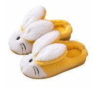 Generisch Chaussons en fourrure pour enfant - Chaussons chauds en coton - Éléphant - Chaussures pour bébé, jaune, 28 Little Kids
