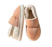 Generisch Chaussons en laine synthétique à mémoire de forme avec doublure en polaire pour l'intérieur et l'extérieur, chaussures à semelle souple pour un confort chaud en hiver, Rose, 36 EU