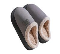 Generisch Chaussons en mousse à mémoire de forme 2025 pour un enfilage confortable - Idéal pour l'intérieur et l'extérieur - Semelle épaisse - Sandales d'hiver chaudes., gris, 40 EU