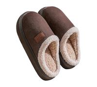 Generisch Chaussons en mousse à mémoire de forme pour un enfilage confortable - Idéal pour l'intérieur et l'extérieur - Semelle épaisse - Sandales d'hiver chaudes., café, 42 EU