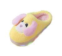 Generisch Chaussons en peluche pour bébé fille avec lumières LED clignotantes, intérieur doux et confortable pour chaussures de sport pour filles, jaune, 30.5 EU