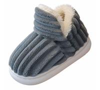 Generisch Chaussons femme chaussons de chalet hiver chauds peluche fourrure chaussons fille moelleux doublés chaussons maison confortables pantoufles chaussons montants, gris, 28 EU