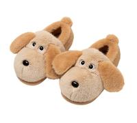 Generisch Chaussons mignons pour filles avec motif chiot, chaussons confortables avec semelle pour plus de chaleur et de confort en hiver., kaki, 28.5 EU