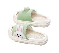 Generisch - Chaussons pour l'intérieur et l'extérieur - Chaussures en lin doux et respirant avec semelle confortable - Confort quotidien pour les jeunes explorateurs, vert, 29.5 EU