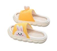 Generisch - Chaussons pour l'intérieur et l'extérieur - Chaussures en lin doux et respirant avec semelle confortable - Confort quotidien pour les jeunes explorateurs, jaune, 36 EU