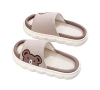 Generisch - Chaussons pour l'intérieur et l'extérieur - Chaussures en lin doux et respirant avec semelle confortable - Confort quotidien pour les jeunes explorateurs, marron, 35 EU