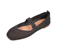 Generisch Chaussons respirants pour femme avec bout carré à enfiler, chaussures confortables et légères pour tout le monde au quotidien, Noir , 36 EU