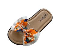 Generisch Chaussons tendance pour enfants avec un design papillon exagéré comme jolies chaussures de plage pour filles, pantoufles souples polyvalentes, Orange, 31.5 EU