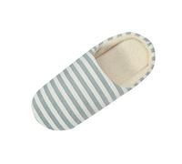 Generisch Chaussons unisexes en coton automne et hiver - Couleur unie - Rayures - Imprimé floral - En peluche - Bout fermé - En coton - Antidérapantes - Chaudes et confortables, vert, 36/37 EU