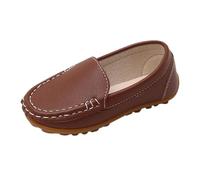 Generisch Chaussures à enfiler en cuir synthétique souple pour enfant garçon et fille - Mocassins classiques et tendance - Pour l'école, le mariage, l'église, café, 23 EU