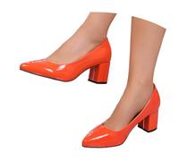 Generisch Chaussures à pédale monopode pour femme, grande taille, couleur unie, polyvalentes, respirantes, tige plate, pour les occasions formelles, adaptées aux occasions formelles, Orange, 35 EU