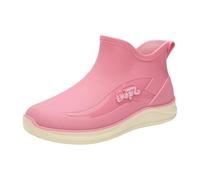 Generisch Chaussures à roulettes pour femme - Bottes de pluie tendance pour femme - Tubes courts - Chaussures d'eau en plastique avec semelle antidérapante - Bottes en caoutchouc chaudes et