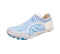 Generisch Chaussures aquatiques pour homme et femme - Séchage rapide - Chaussures de plage - Chaussures de surf - Antidérapantes - Avec large boîte à orteils - Semelle épaisse - Tailles 35 à 46, bleu