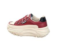 Generisch Chaussures blanches épaisses pour étudiants Chaussures de rue décontractées pour augmenter la hauteur Baskets Chaussures blanches pour femme Taille 40, rouge, 36 EU