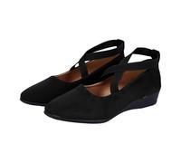 Generisch Chaussures de ballet pour femme avec talon compensé, confortables et élégantes, pantoufles respirantes, sandales de loisirs, chaussures de mariage, chaussures d'été, chaussures en tissu