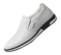 Generisch Chaussures de costume pour homme, sans lacets, chaussures d'affaires élégantes et formelles, chaussures de mariage, chaussures en cuir véritable, chaussures de loisirs, semelle souple