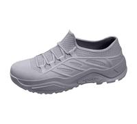 Generisch Chaussures de course pour homme, antidérapantes, respirantes, légères, chaussures de travail, chaussures classiques, couleur unie, semelle antidérapante, slip athlétique, sport, marche, gris