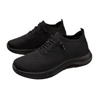 Generisch Chaussures de course pour homme Corporate Knit Rib - En maille respirante - Semelles souples - Pour l'extérieur, le fitness, le jogging, la course sur route - Chaussures de trekking, Noir