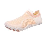 Generisch Chaussures de course respirantes pour homme, chaussures aquatiques, à enfiler, nœud papillon tissé, couleur unie, antidérapante, chaussures de plage, chaussures de sport, Orange, 42 EU