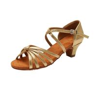Generisch Chaussures de danse latine tendance pour fille avec semelle souple et confort antidérapant pour un plaisir de danse sûr, or, 26 EU