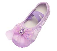 Generisch Chaussures de danse pour enfants, chaussures de ballet chaudes pour performance, exercices de yoga en intérieur, chaussures de gymnastique, lilas, 32 EU